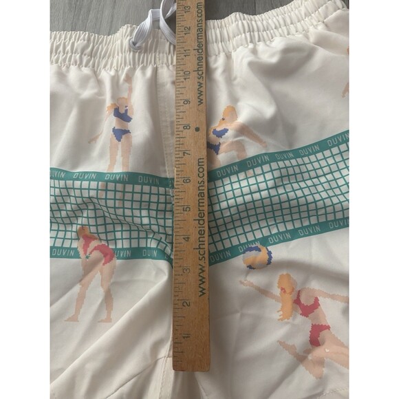Duvin Swim Trunks Mens Size Large 4” Beach Volleyball Swimsuit Lined Drawstring - Picture 10 of 14